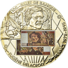 France, Medal, En Mémoire d'une Monnaie, 100 Francs Eugène Delacroix