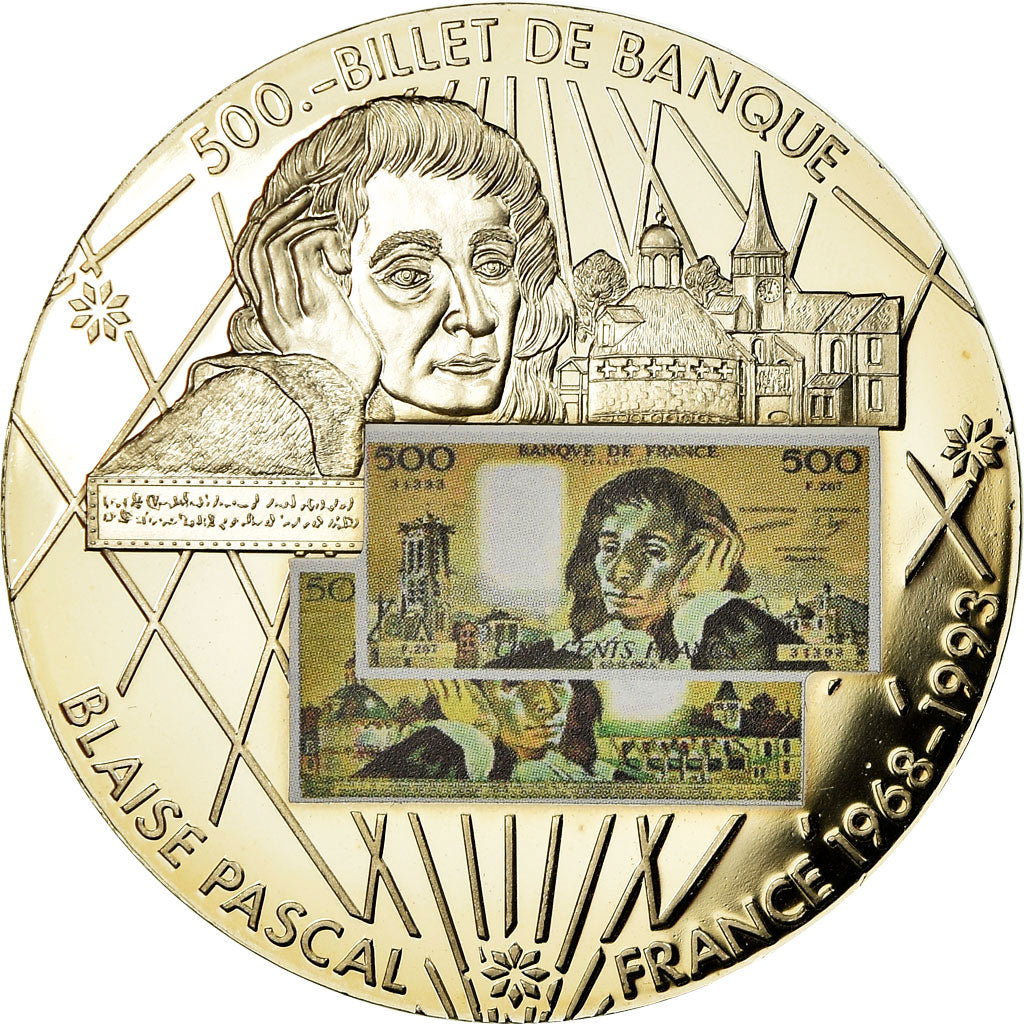 France, Médaille, En Mémoire d'une Monnaie, 500 Francs Pascal, FDC, Cuivre