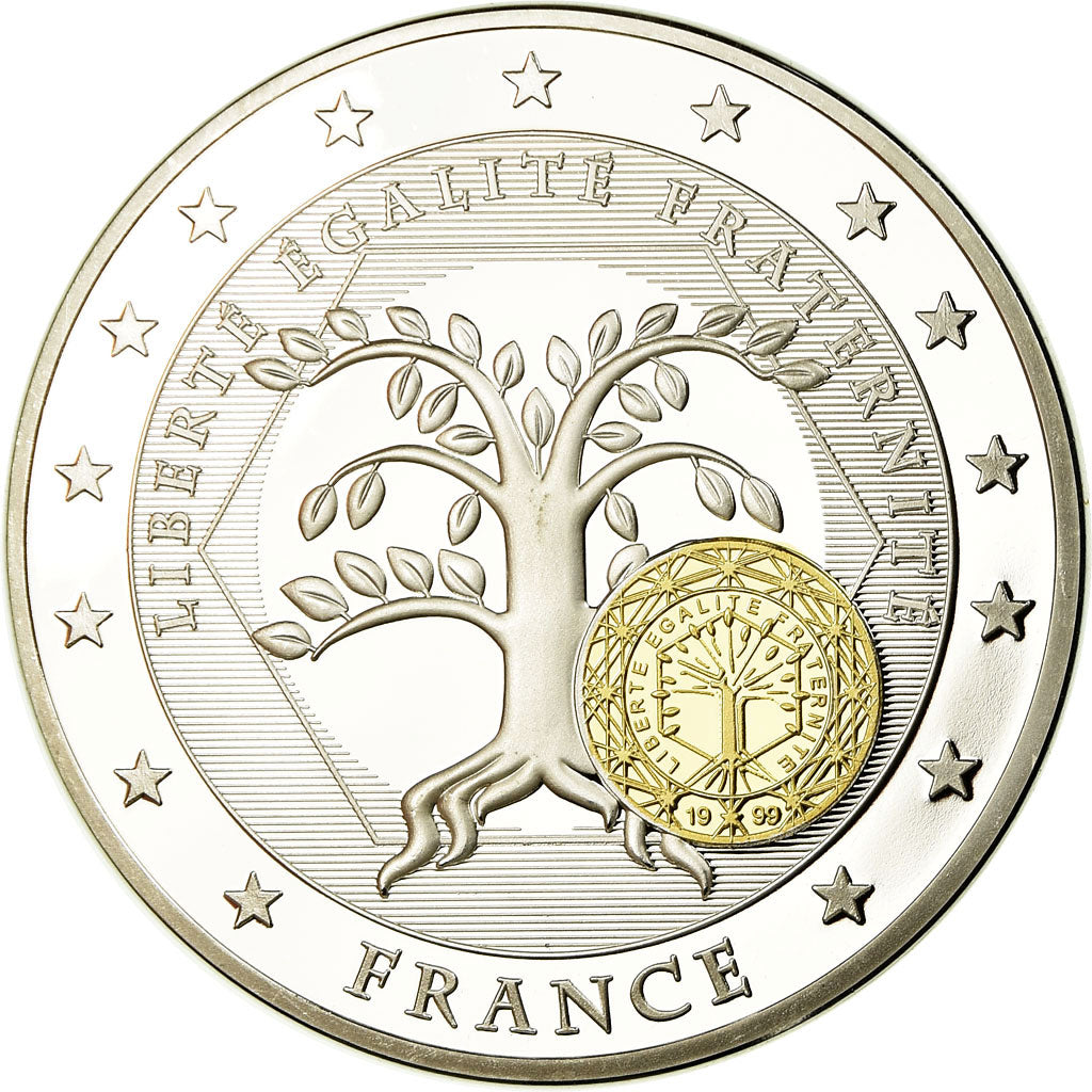 France, Medal, Europe, Les 10 Ans de l'Union Monétaire, MS(65-70), Copper