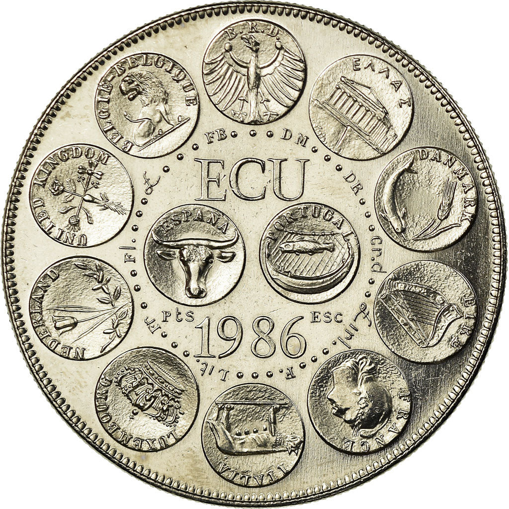 Francja, Medal, Ecu Europa, Marianne, 1986, Rodier, MS(65-70), Miedź-Nikiel