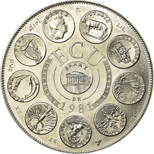 Francja, Medal, Ecu Europa, Europe Assise, 1981, Rodier, MS(65-70)