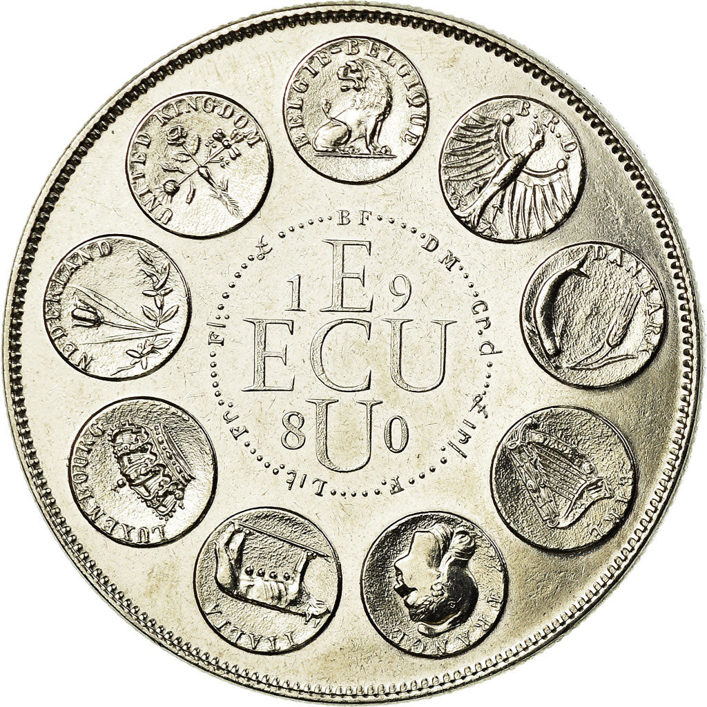 France, Medal, Ecu Europa, Europe Assise, 1980, Rodier, MS(65-70), Copper-nickel