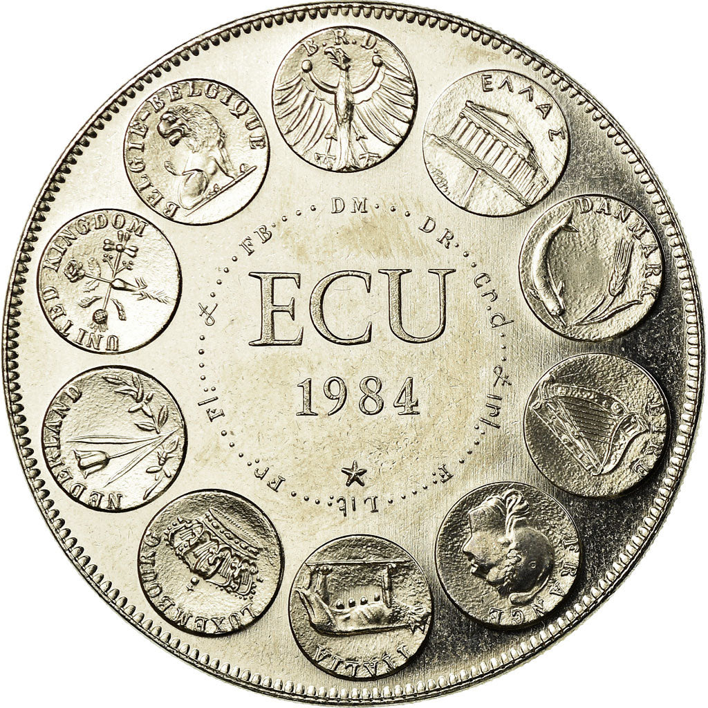 Francja, Medal, Ecu Europa, Europe Assise, 1984, Rodier, MS(65-70)