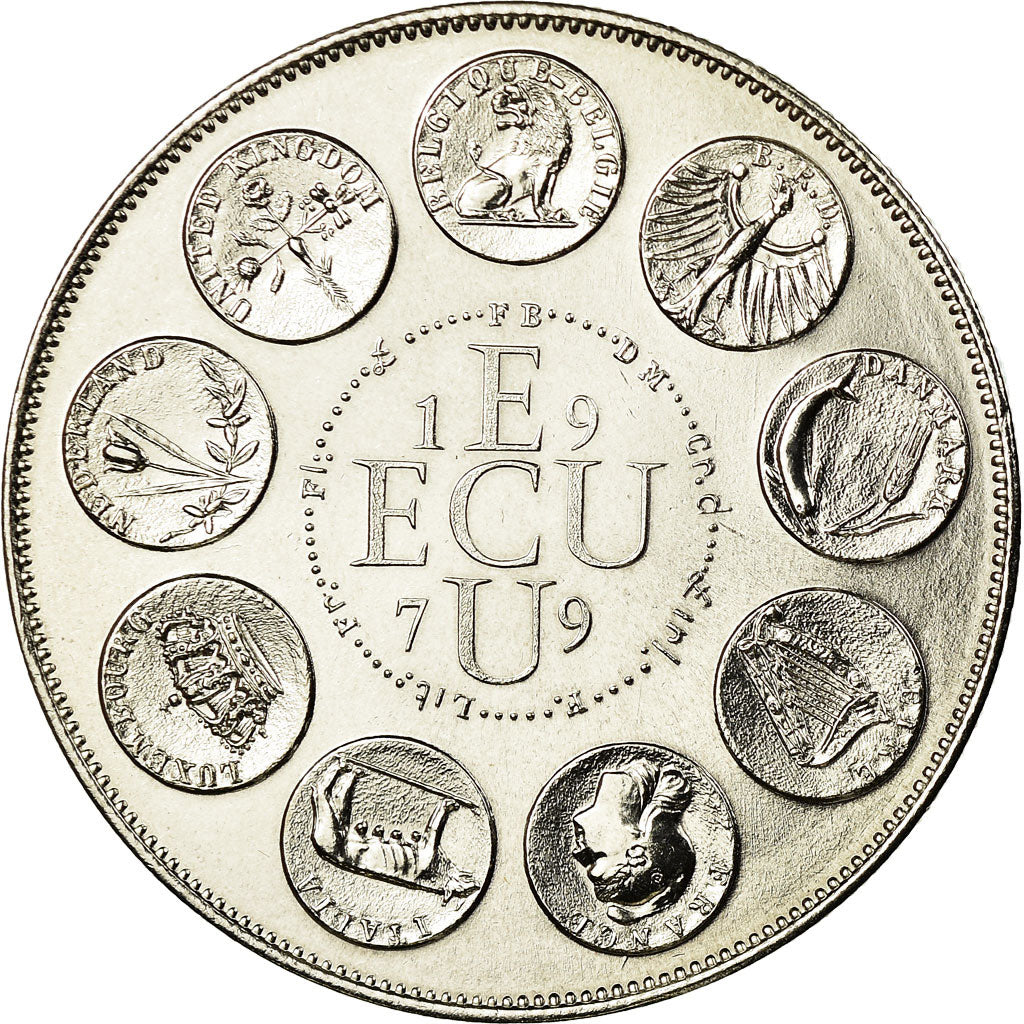 Francja, Medal, Ecu Euro, EUROPA, 1979, Rodier, MS(65-70), Miedź-Nikiel
