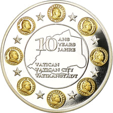 Vatican, Medal, 10 ans de l'Euro, MS(64), Copper Plated Silver