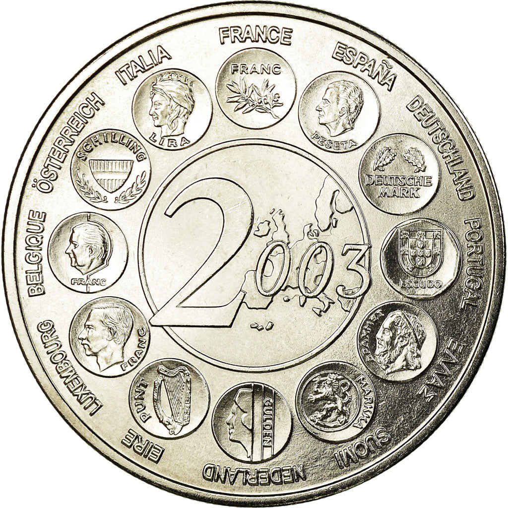 France, Medal, L'Europe des 15, essai, 2003, MS(65-70), Copper Plated Silver