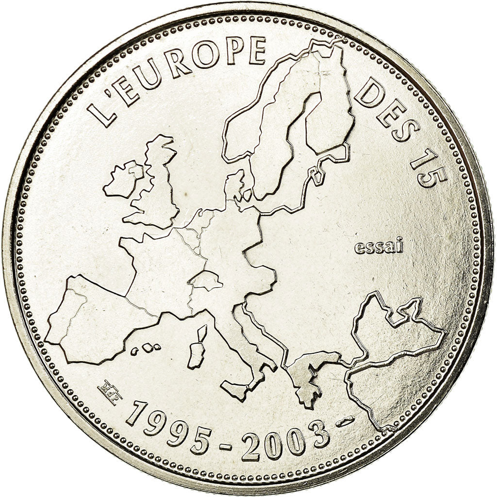 France, Medal, L'Europe des 15, essai, 2003, MS(65-70), Copper Plated Silver