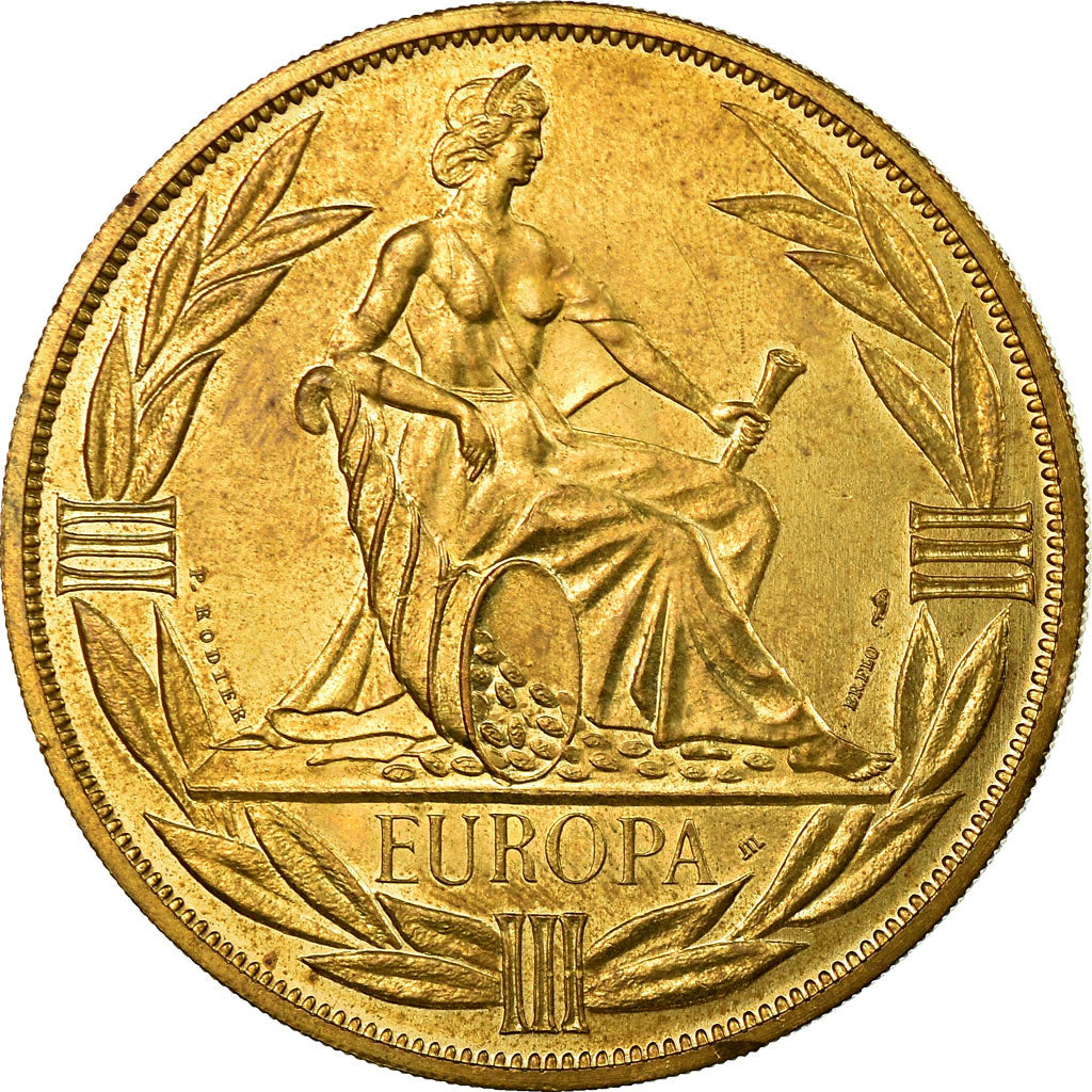 France, Medal, Ecu Europa, Europe Assise, 1982, Rodier, MS(63), Bronze
