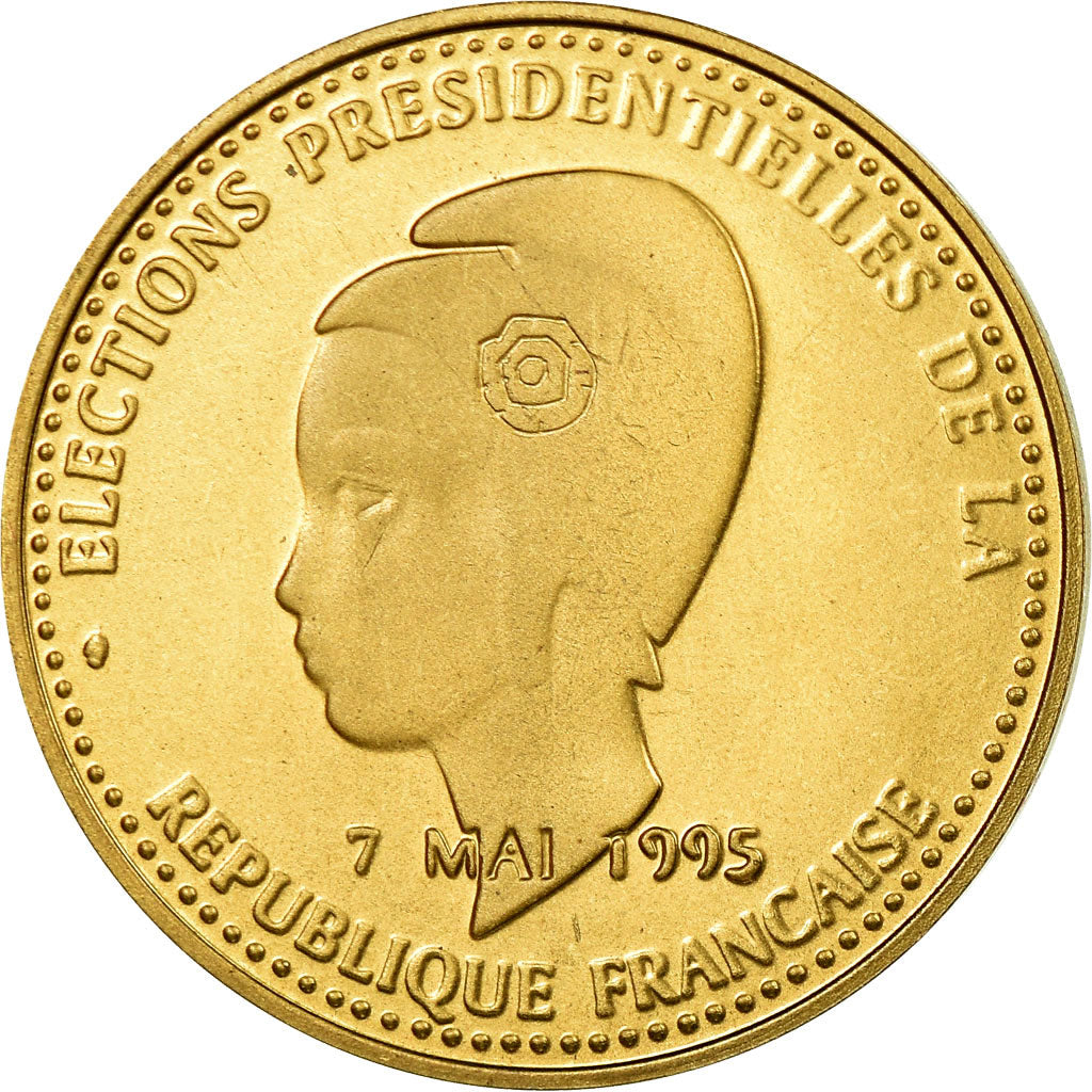 France, Medal, Jacques Chirac, Elections Présidentielles, 1995, MS(63), Gilt