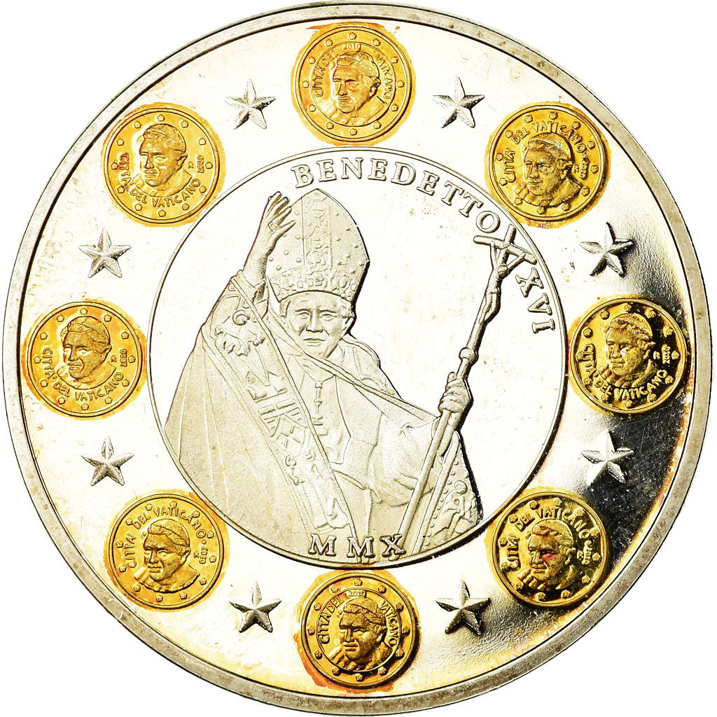 Vatican, Medal, Le Pape Benoit XVI, MS(63), Copper-nickel