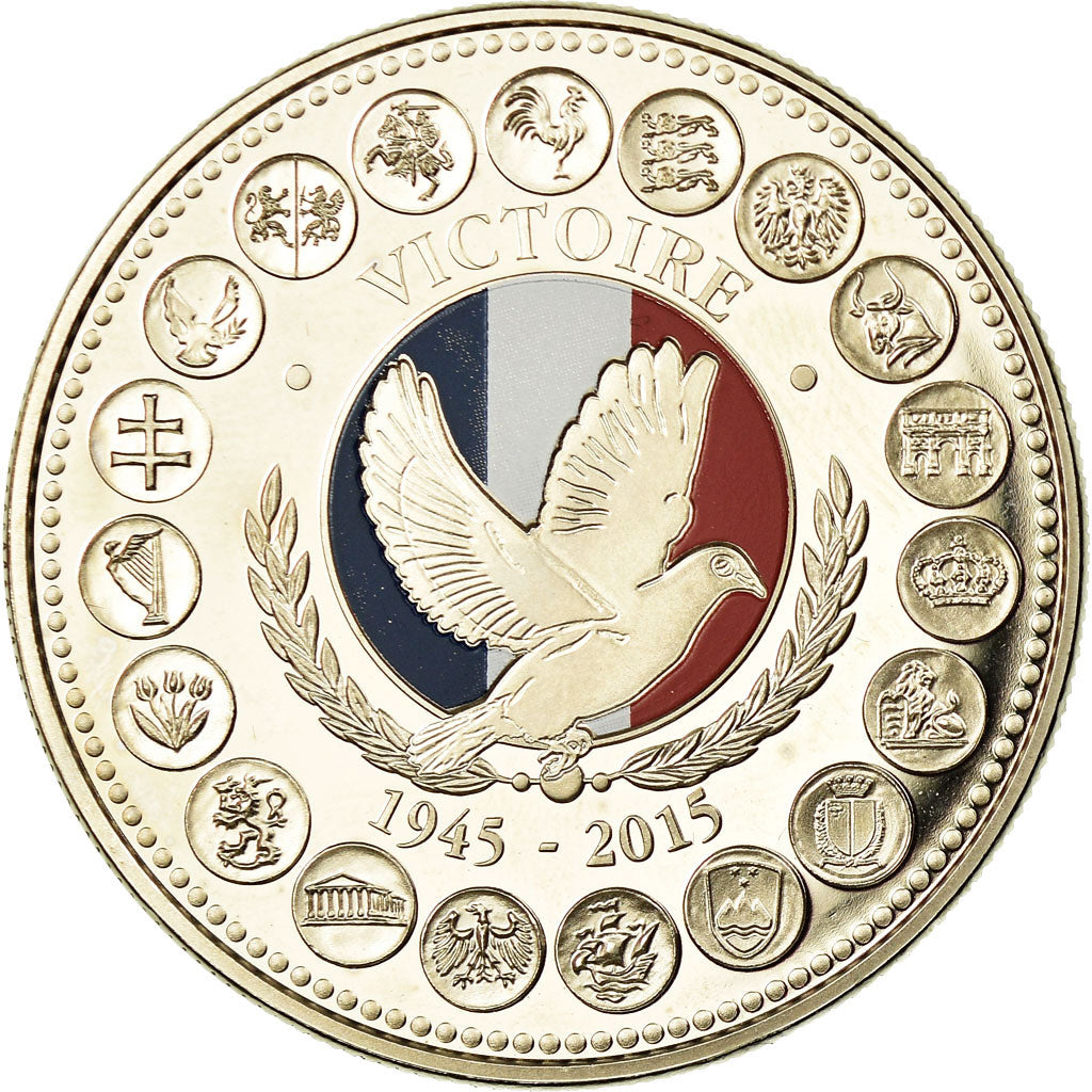 França, Medal, L'Europe des XXVIII, La Victoire de 1945, 2015, MS(63)