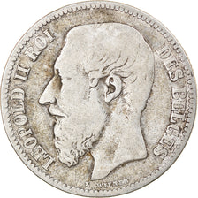 Monnaie, Belgique, Leopold II, 2 Francs, 2 Frank, 1867, B+, Argent, KM:30.1