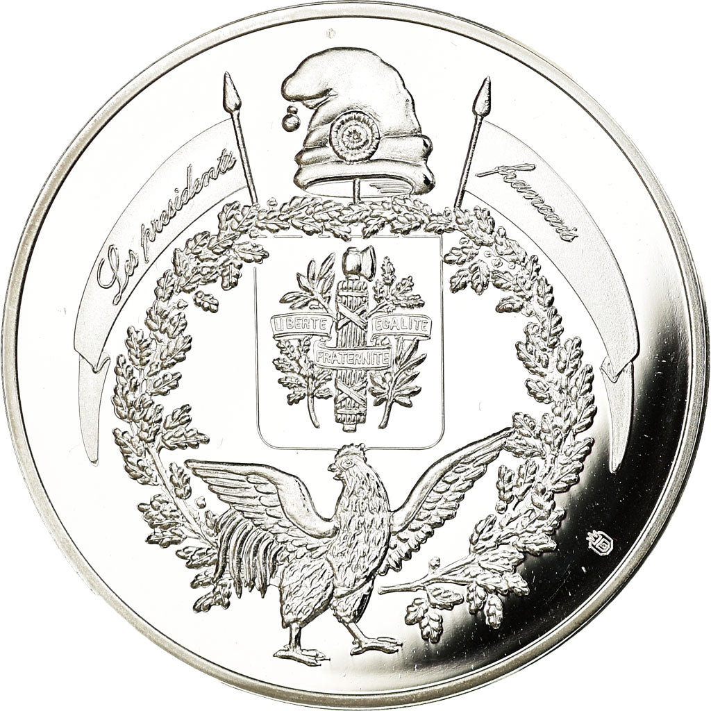 França, Medal, Les Présidents de la République, Jacques Chirac, MS(64), Prata