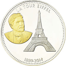 France, Medal, Les Joyaux de Paris, La Tour Eiffel, 2014, MS(65-70), Silver
