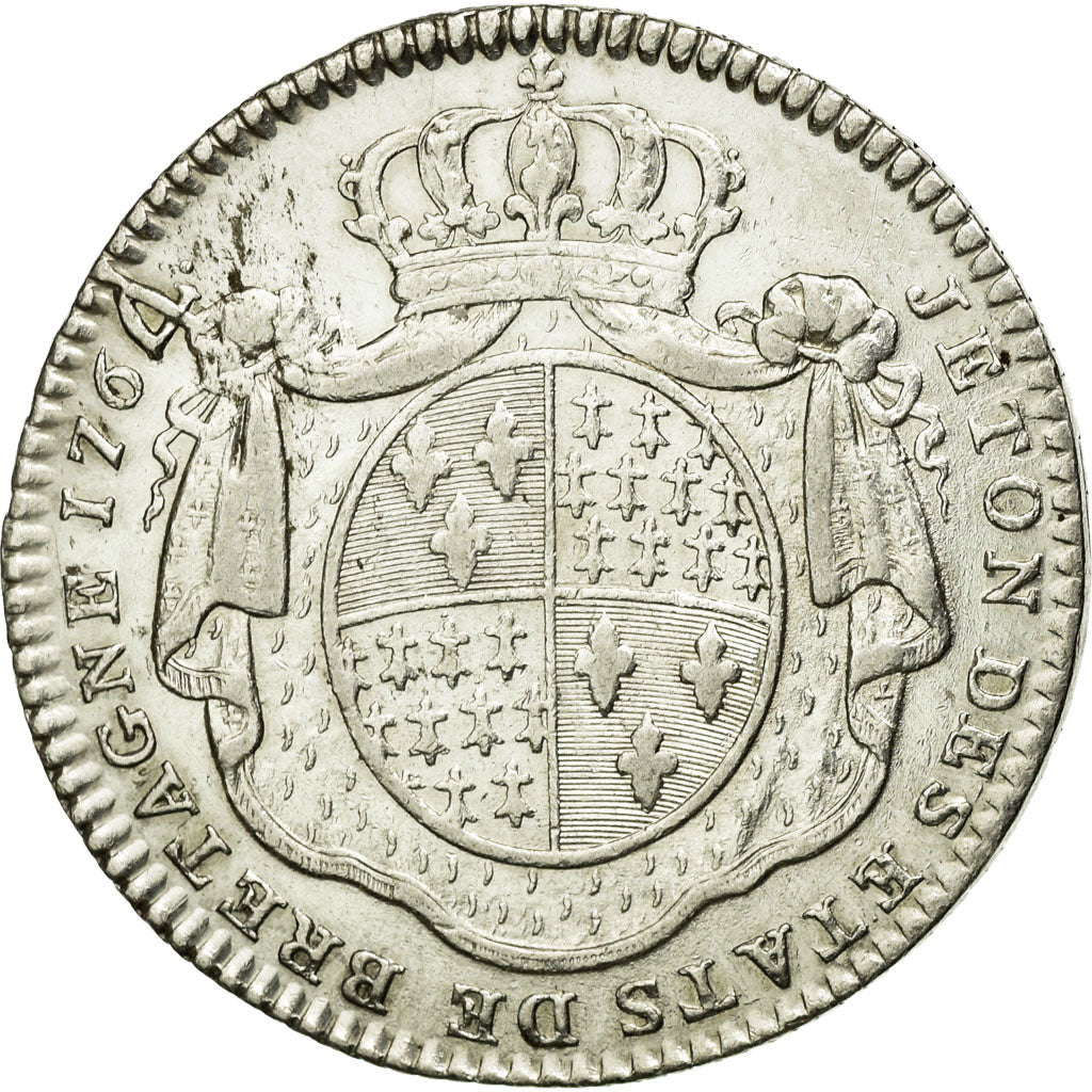France, Token, Royal, 1764, MS(60-62), Silver, Feuardent:8771