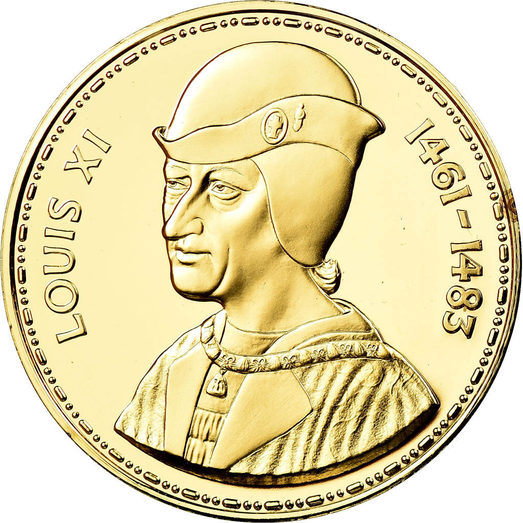 França, Medal, Les Rois de France, Louis XI, História, MS(65-70), Vermeil