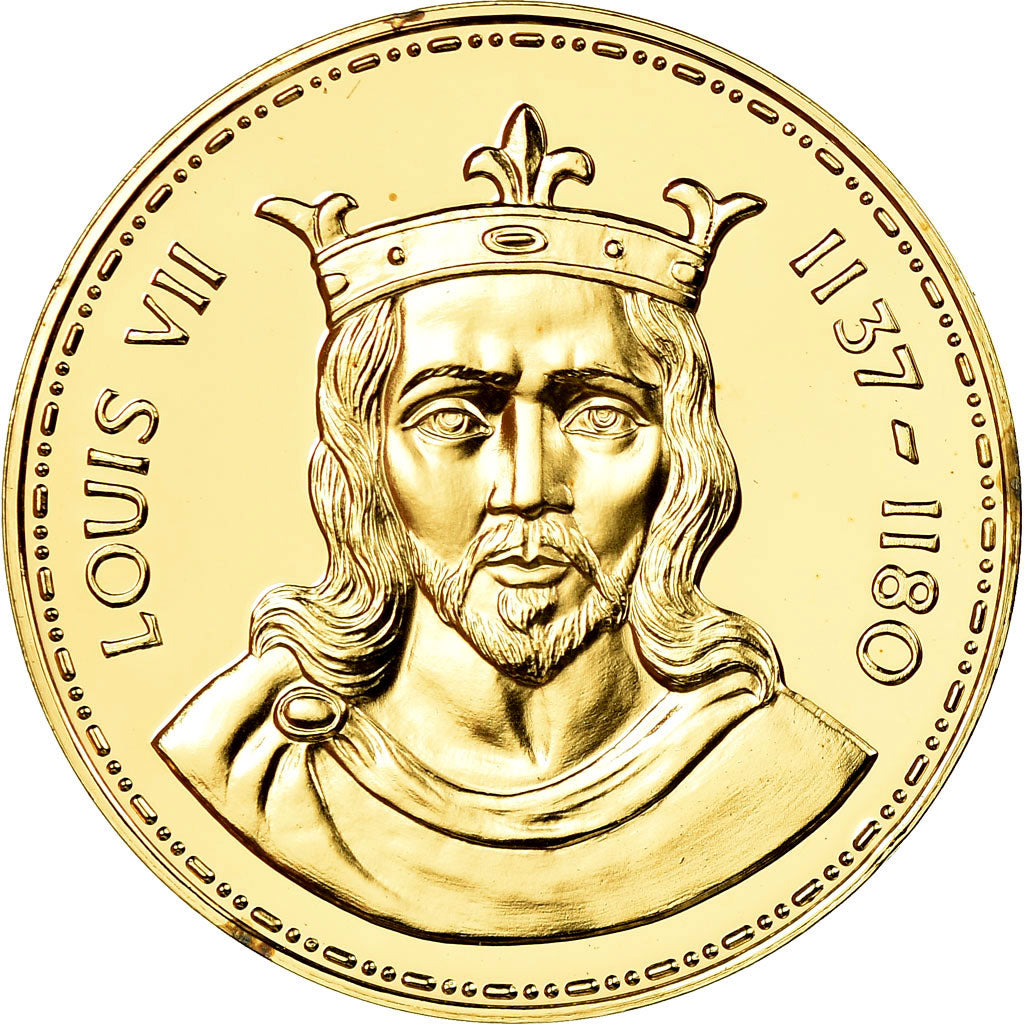 Frankreich, Medaille, Les Rois de France, Louis VII, History, STGL, Vermeil