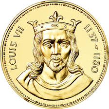 Francia, medaglia, Les Rois de France, Louis VII, History, FDC, Vermeil