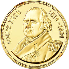 France, Medal, Les rois de France, Louis XVIII, History, MS(65-70), Vermeil
