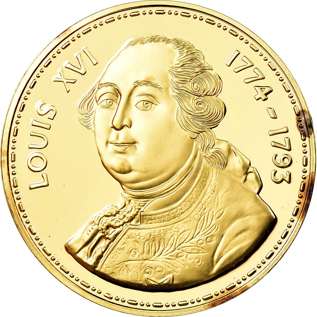 France, Medal, Les rois de France, Louis XVI, History, MS(65-70), Vermeil