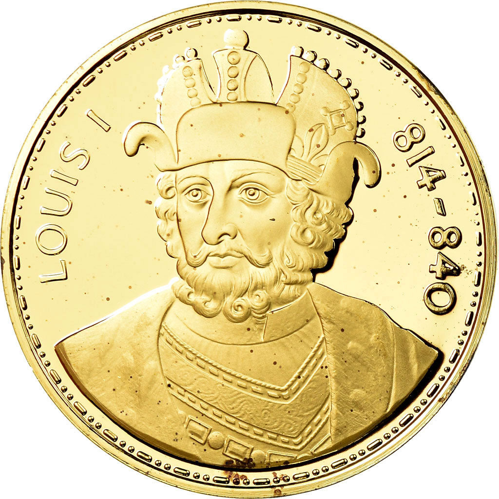 Francja, Medal, Les Rois de France, Louis Ier, Historia, MS(65-70), Vermeil