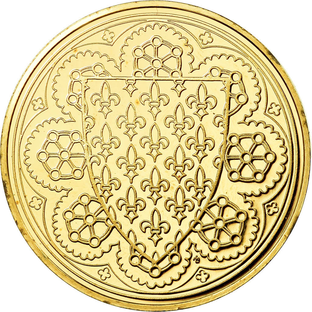 Francja, Medal, Les Rois de France, Charles IV, Historia, MS(65-70), Vermeil