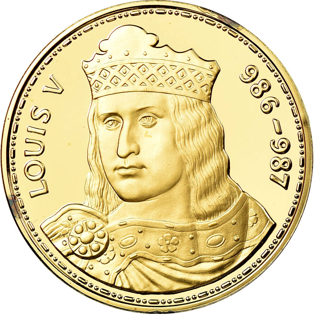 França, Medal, Les Rois de France, Louis V, História, MS(65-70), Vermeil