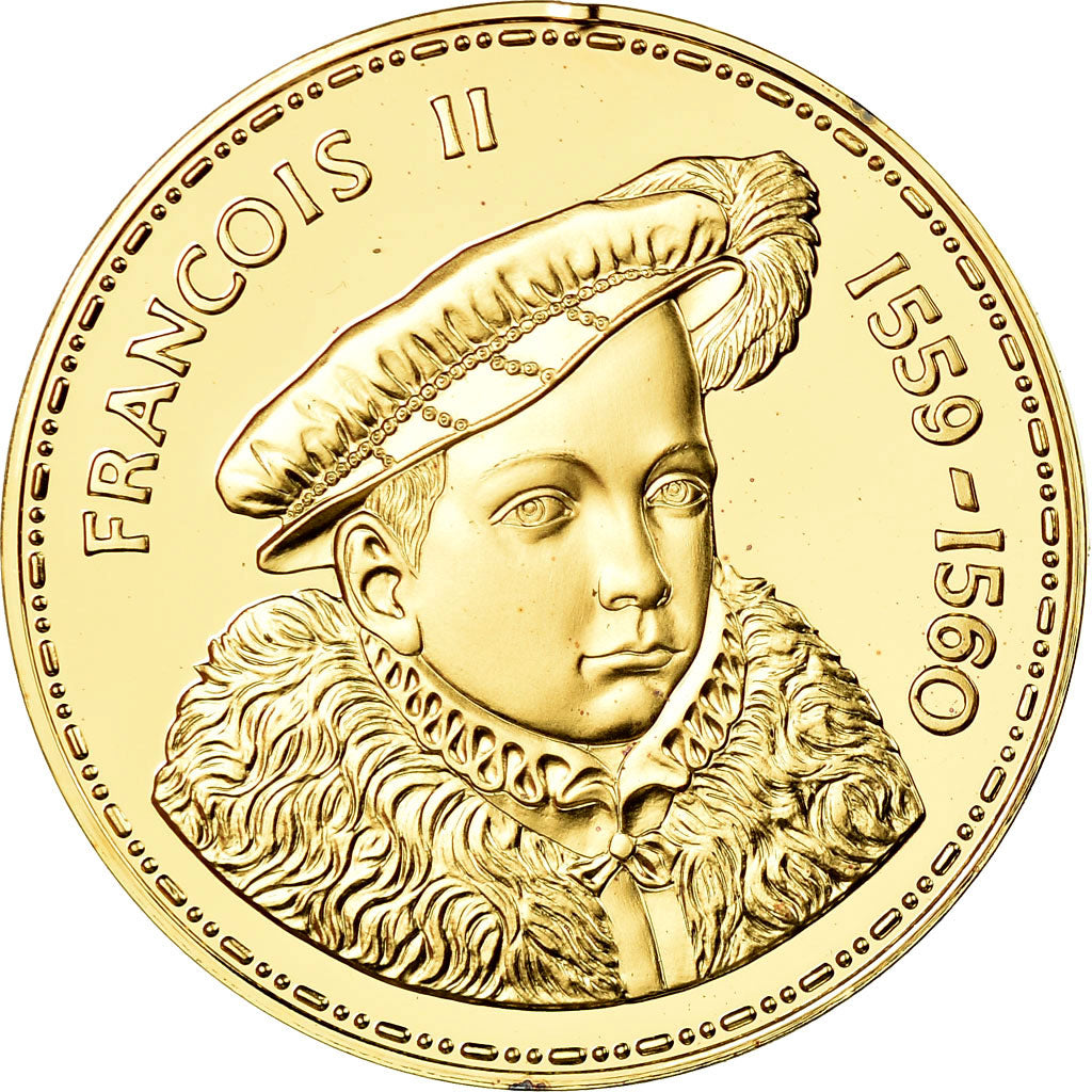 France, Medal, Les Rois de France, François II, History, MS(65-70), Vermeil