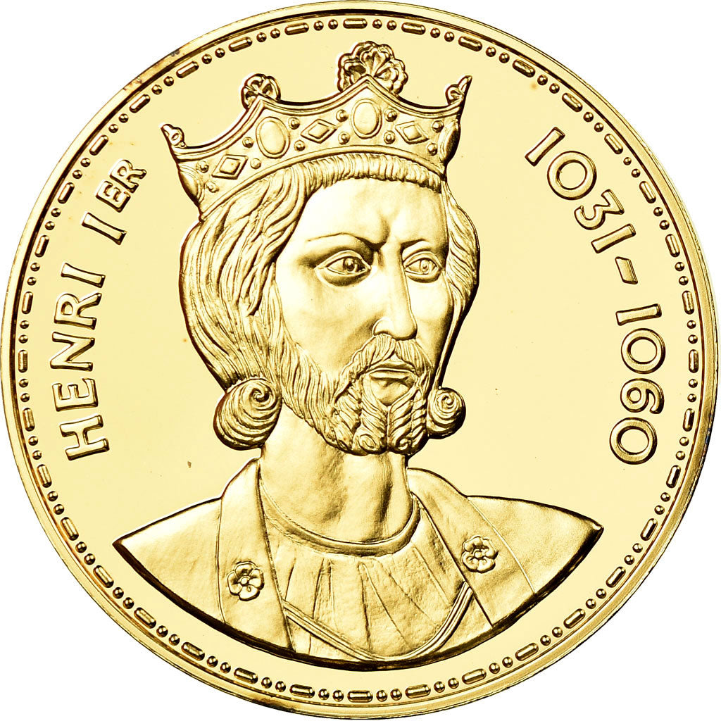 Francja, Medal, Les Rois de France, Henri Ier, Historia, MS(65-70), Vermeil