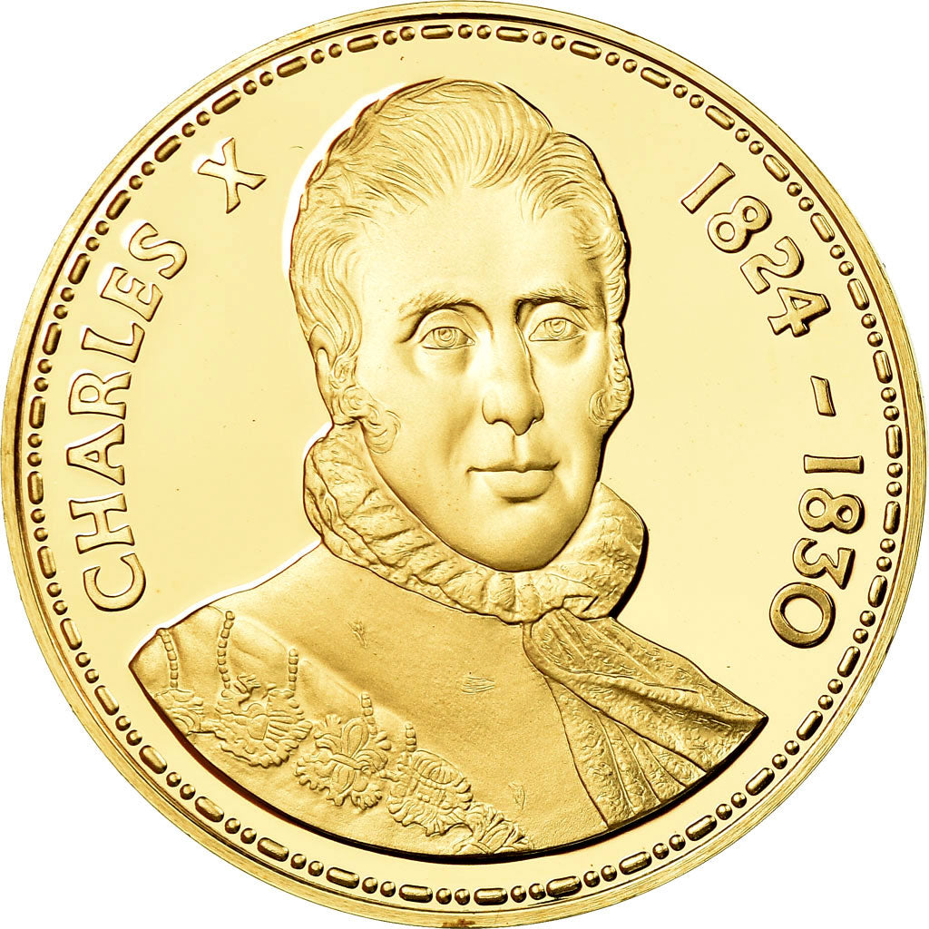 Frankreich, Medaille, Les Rois de France, Charles X, History, STGL, Vermeil