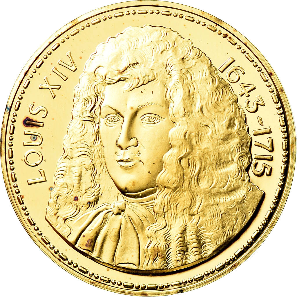França, Medal, Les rois de France, Louis XIV, História, MS(64), Vermeil