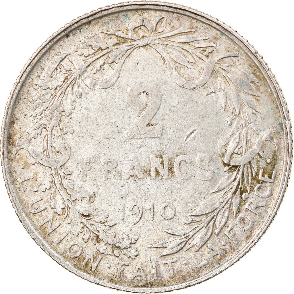 Coin, Belgium, 2 Francs, 2 Frank, 1910, VF(30-35), Silver, KM:74