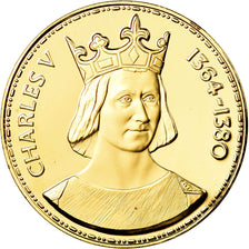 Frankrijk, Medaille, Les Rois de France, Charles V, History, FDC, Vermeil