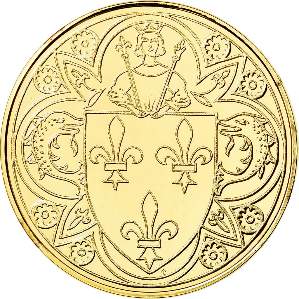 France, Medal, Les Rois de France, Charles V, History, MS(65-70), Vermeil