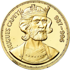 França, Medal, Les Rois de France, Hugues Capet, História, MS(65-70), Vermeil