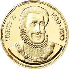 França, Medal, Les Rois de France,  Henri IV, História, MS(65-70), Vermeil