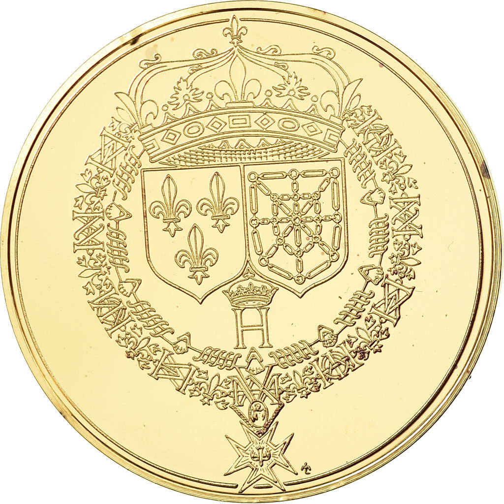 França, Medal, Les Rois de France,  Henri IV, História, MS(65-70), Vermeil