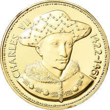 Francja, Medal, Les Rois de France, Charles VII, Historia, MS(65-70), Vermeil