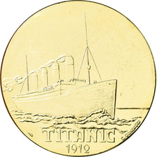 France, Medal, Les Grands Transatlantiques, Titanic, C. Gondard, MS(65-70), Gilt