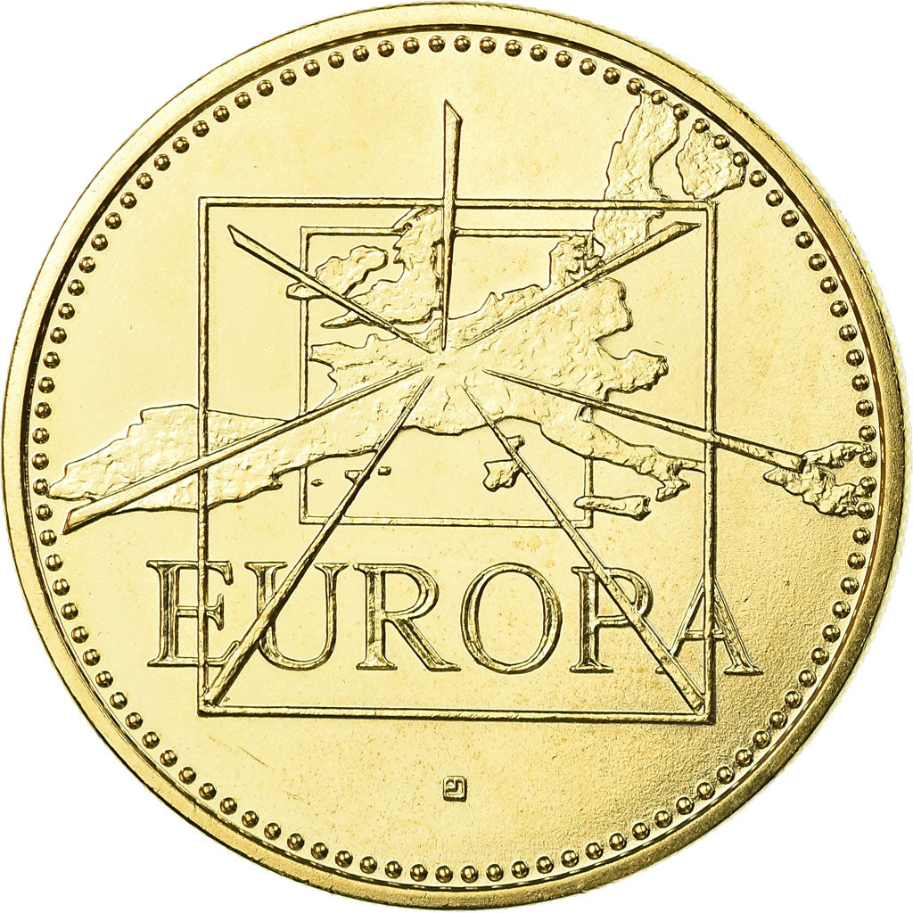 France, Medal, Ecu Europa, 1996, MS(65-70), Copper-Nickel Gilt