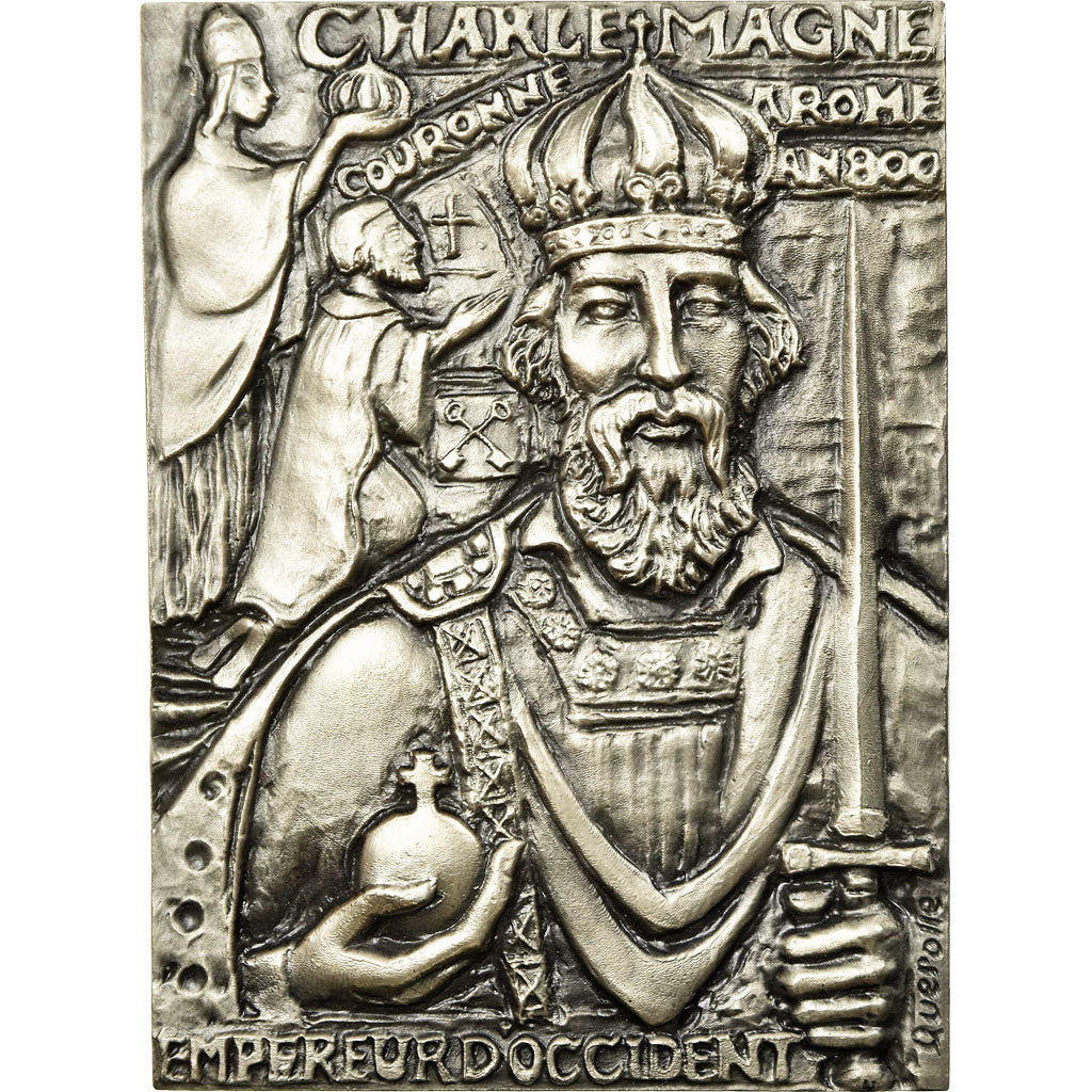 France, Medal, Charlemagne Couronné à Rome (An 800), 1973, Quérolle, MS(63)