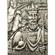 France, Medal, Charlemagne Couronné à Rome (An 800), 1973, Quérolle, MS(63)