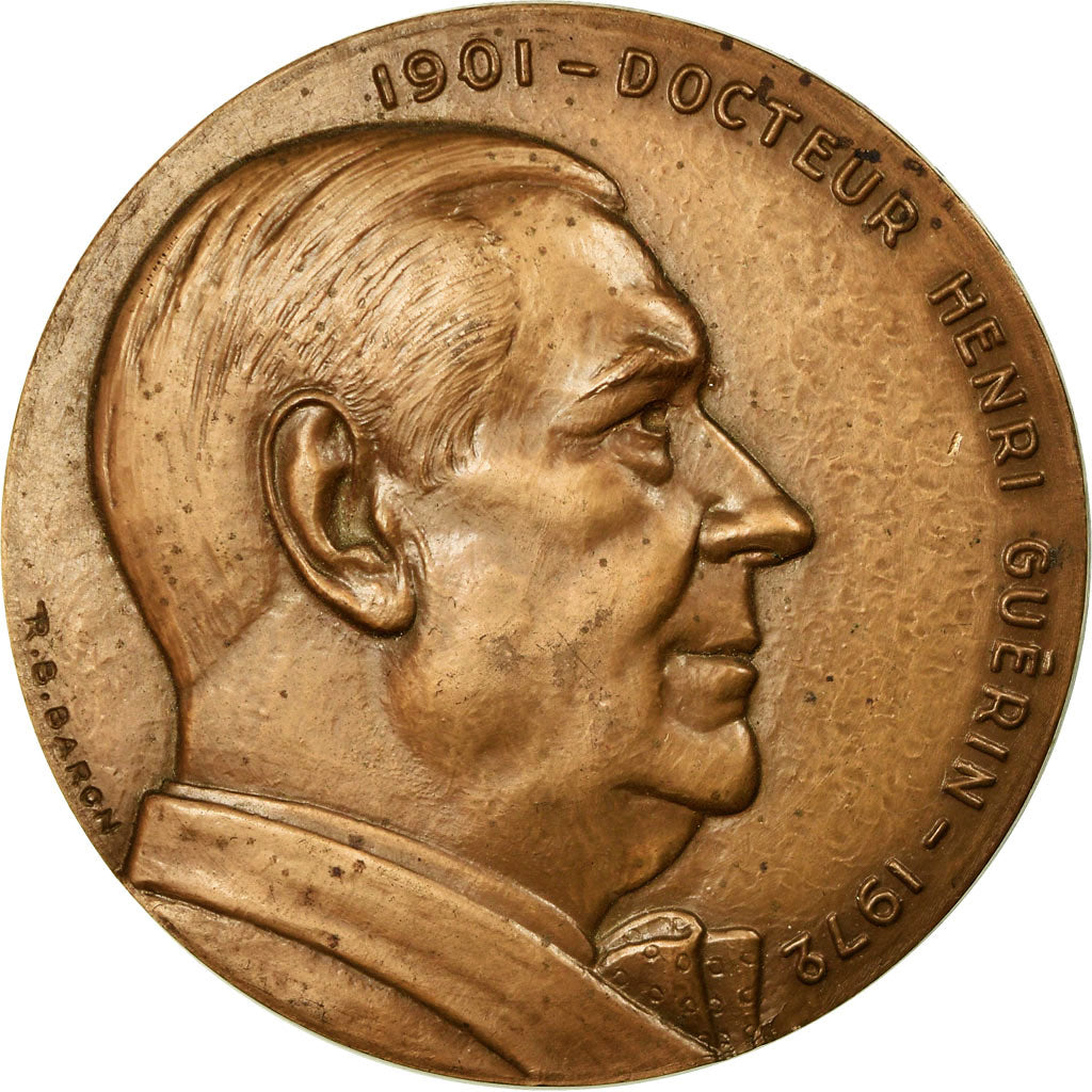 France, Médaille, Docteur Henri Guérin, 1972, Baron, SUP, Bronze