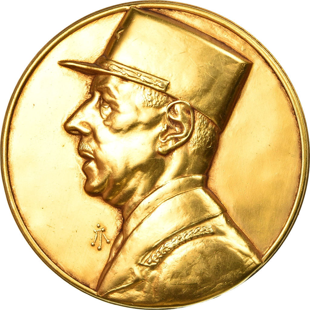 France, Medal, Uniface, De Gaulle, MS(60-62), Gilt Bronze