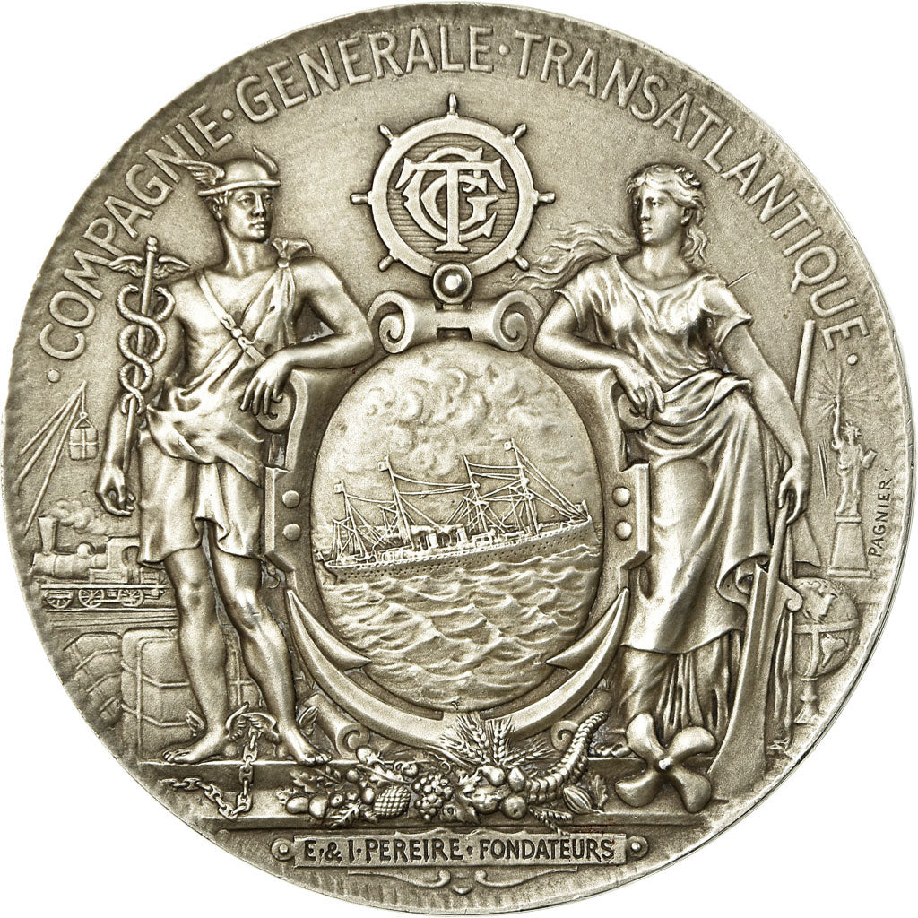 France, Medal, Compagnie Générale Transatlantique, Services Postaux, Shipping