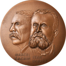 França, Medal, Jean Jaurès, Marcel Cachin, L'Humanité, 1984, Coppin, MS(63)