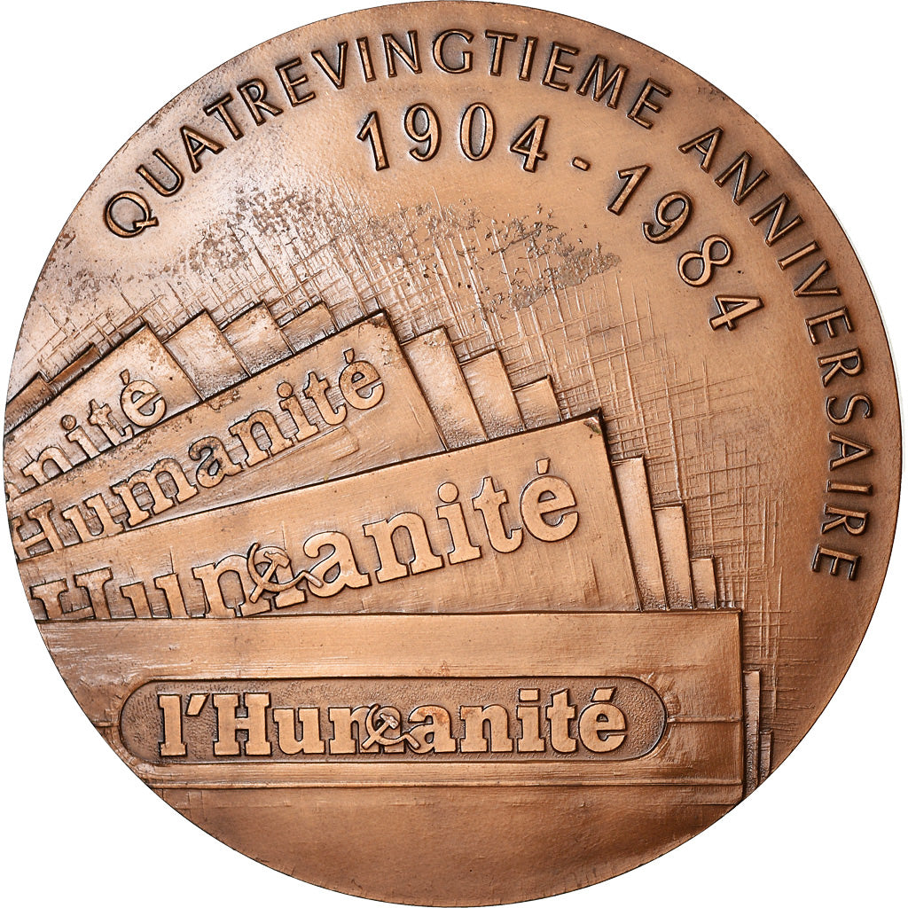 France, Medal, Jean Jaurès, Marcel Cachin, L'Humanité, 1984, Coppin, MS(63)