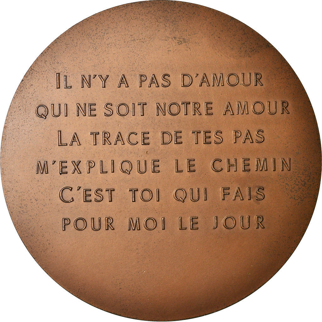 Frankreich, Medaille, Louis Aragon, Arts & Culture, 1982, Delaunay, VZ, Bronze