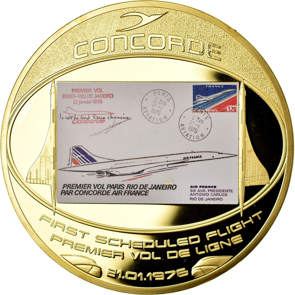 France, Medal, Concorde, Premier vol commercial Paris-Rio de Janeiro, 2003