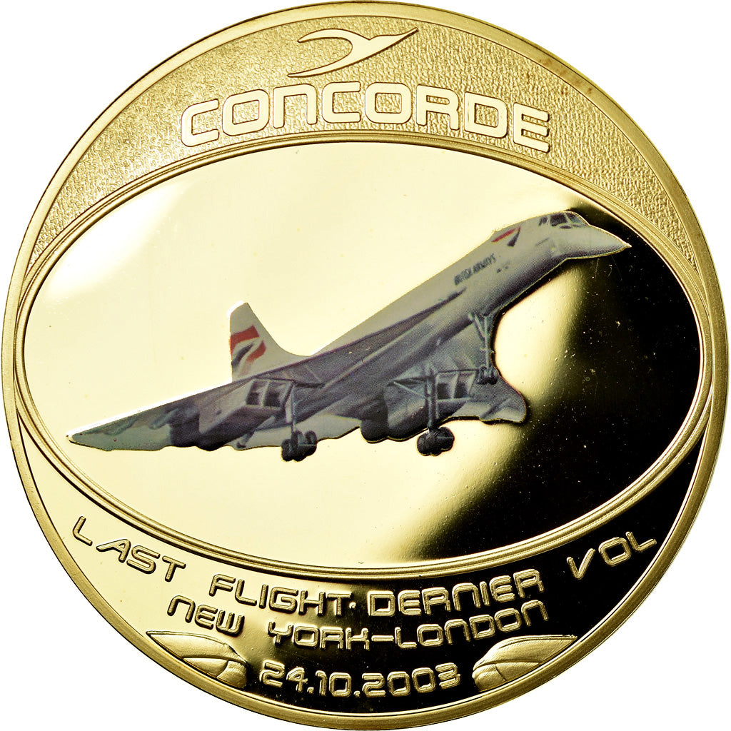 France, Medal, Adieu au Concorde, Dernier Vol New-York/Londres, 2003, MS(65-70)